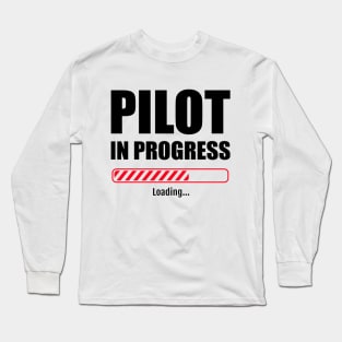 Pilot in progress red bar Long Sleeve T-Shirt